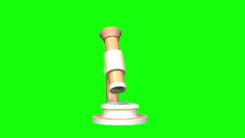 3D Microscope animation on green screen. Stock Footage 289554953