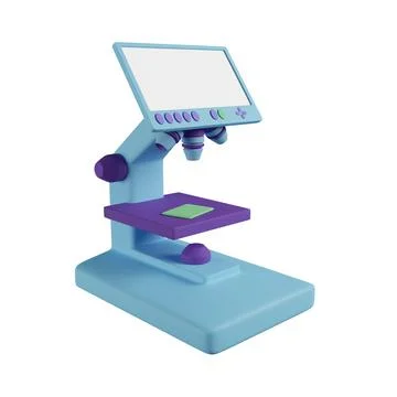 3d microscope isolated on white. 3d rendering Stock Illustration