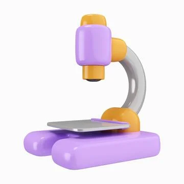 3d Microscope. pharmaceutical instrument, microbiology magnifying tool. icon Stock Illustration