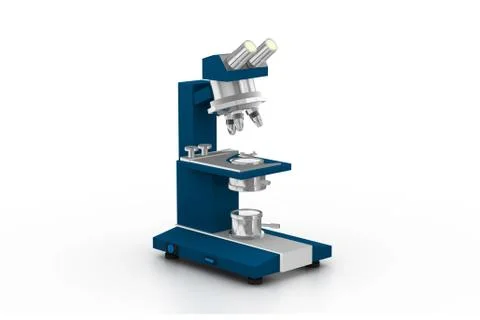 3d Microscope on a white background Stock Illustration