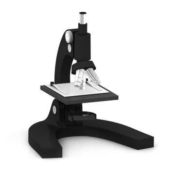3d Microscope on a white background. Illustrazione stock