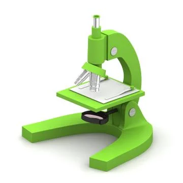 3d Microscope on a white background. Illustrazione stock