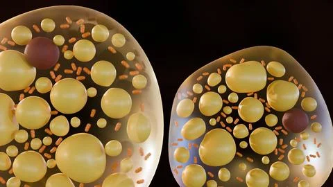 3D Microscopic Visualization of Brown Fat Cells Stock Illustration