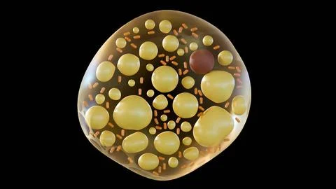 3D Microscopic Visualization of Brown Fat Cells Stock Illustration
