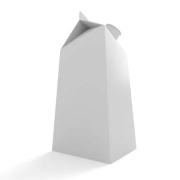 3d milk box, blank Stock Illustration