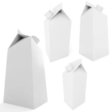 3d milk box, blank Stock Illustration