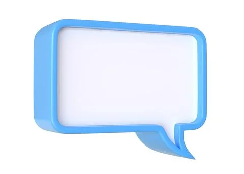 3D Minimal blue chat bubble isolated on a white background Stock Illustration