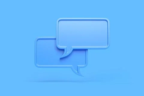 3D Minimal blue chat bubbles isolated on a blue background Stock Illustration