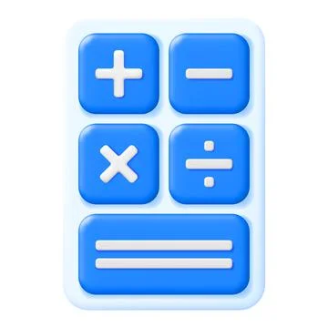 3D Minimal Calculator Isolated. 스톡 일러스트