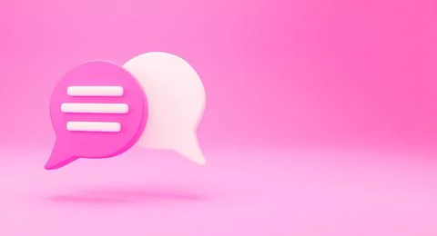 3d Minimal chat conversation concept. Group Speech bubble chat icon isolated  Illustrazione stock
