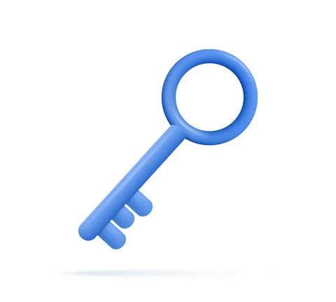 3d Minimal key Illustrazione stock