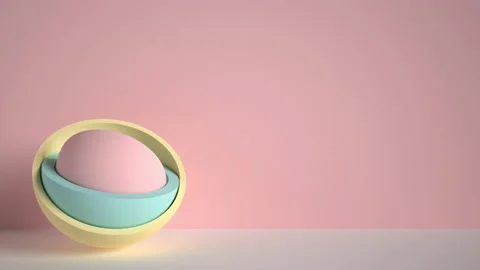 3d minimal motion design, ball hidden inside colorful hemispheres, layers openin Stock Footage 169637707