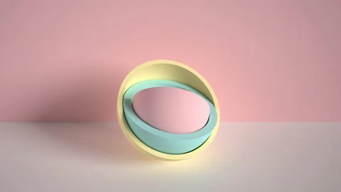 3d minimal motion design, ball hidden inside colorful hemispheres, layers openin Stock Footage 169692915