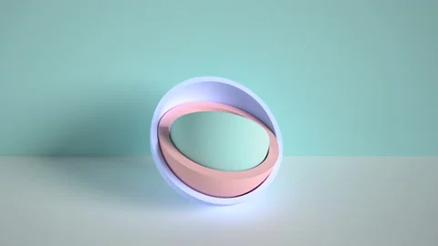 3d minimal motion design, ball hidden inside colorful hemispheres, layers openin Stock Footage 169693484