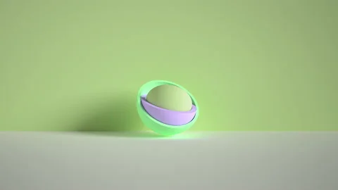 3d minimal motion design, ball hidden inside colorful hemispheres, layers openin Stock Footage 169694273