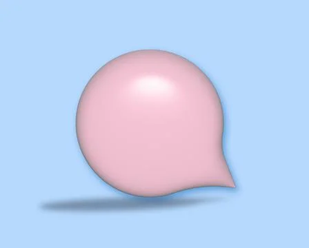 3D minimal pink chat bubble on blue background. concept of social media messa Stock Illustration