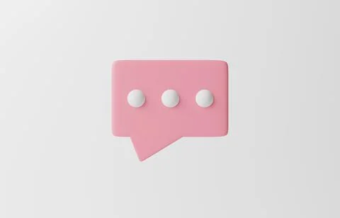 3D Minimal pink chat bubbles on isolate white background. concept of social Ilustración de archivo