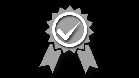 3d Minimal Ribbon Badge with Checkmark symbol animation isolated Stock Footage 304697950