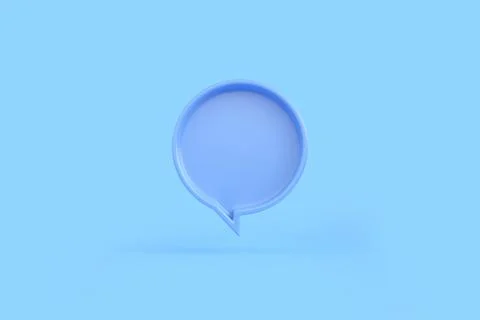 3D Minimal round blue chat bubble isolated on a blue background Stock Illustration