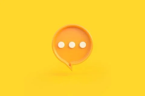 3D Minimal round yellow chat bubble isolated on a yellow background 스톡 일러스트
