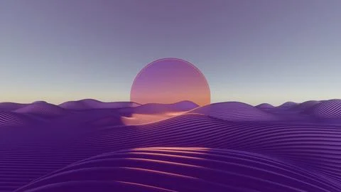 3D minimalist animation with a retro wave vibe, featuring pastel colors, geom Illustrazione stock