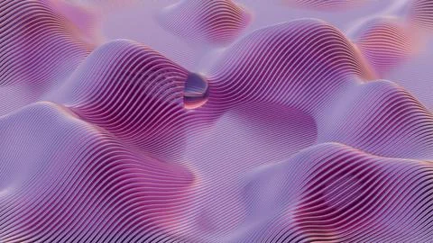 3D minimalist design featuring a retro wave, merging modern aesthetics with n Stock-Illustration