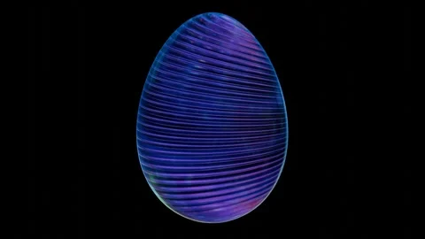 3D minimalist Easter egg design with a retro wave aesthetic, blending classic Video stock 297690046