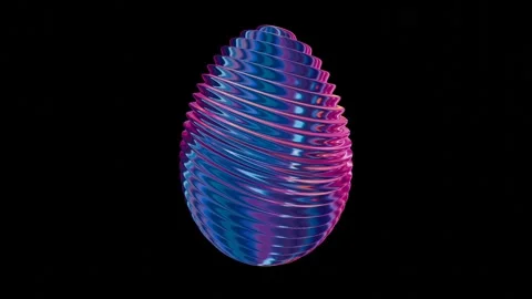 3D minimalist Easter egg design with a retro wave aesthetic, blending classic Video stock 297690050