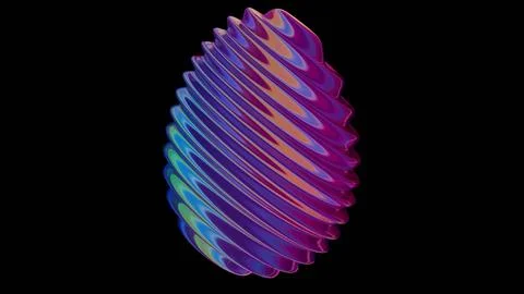 3D minimalist Easter egg design with a retro wave aesthetic, blending classic Stock Illustration