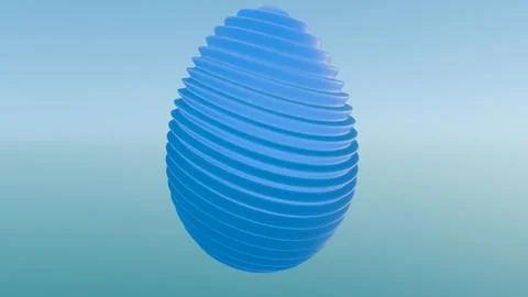 3D minimalist Easter egg design with a glass texture and retro wave elements, Stockillustratie