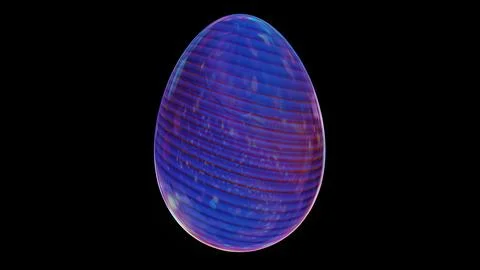 3D minimalist Easter egg design with a glass texture and retro wave elements, Illustrazione stock