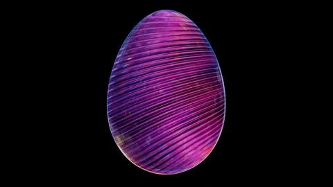 3D minimalist Easter egg design with a glass texture and retro wave elements, 库存插图