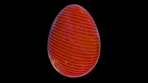 3D minimalist Easter egg design with a glass texture and retro wave elements, Illustrazione stock