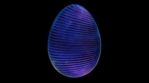 3D minimalist Easter egg design with a glass texture and retro wave elements, Illustrazione stock