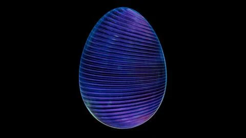 3D minimalist Easter egg design with a glass texture and retro wave elements, 库存插图