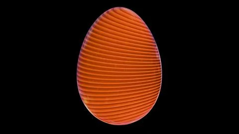 3D minimalist Easter egg design with a glass texture and retro wave elements, Illustrazione stock