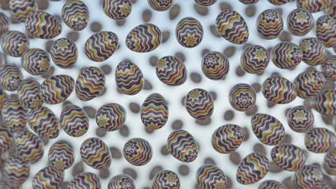 3D minimalist Easter egg design featuring a retro wave pattern, blending mode Stockillustratie