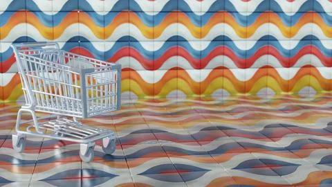 3D minimalist Easter egg design with a retro wave pattern, accompanied by a s Stockillustratie