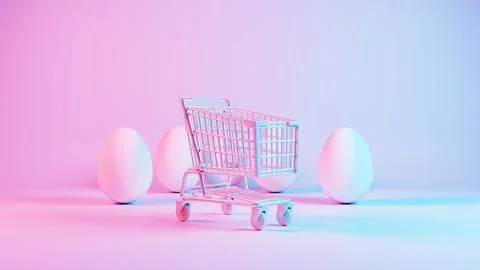 3D minimalist Easter egg design with a retro wave pattern, accompanied by a s Illustrazione stock