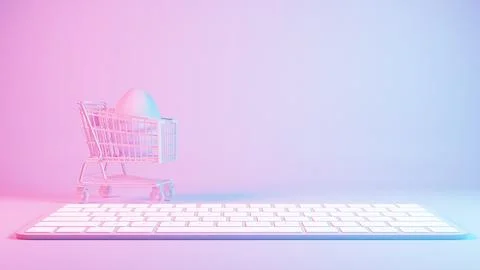 3D minimalist Easter egg design with a retro wave pattern, accompanied by a s Stock Illustration