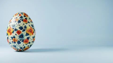 3D minimalist Easter egg design featuring a retro wave pattern, blending mode イラスト素材