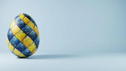 3D minimalist Easter egg design featuring a retro wave pattern, blending mode Stockillustratie