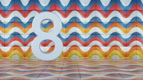 3D minimalist Easter egg design with a glass texture and retro wave elements, Illustrazione stock