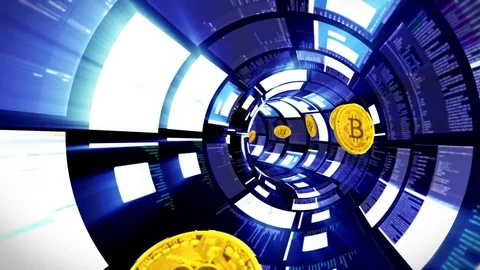 3D mining inside the computer, moves backward loop Stock Footage 83319876