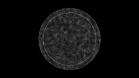 3D mirror on black bg. Object dissolved white flickering particles. Busines.. Stock-Illustration