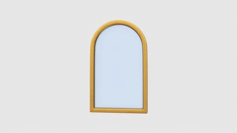 3D Mirror Rotating on a Transparent Background. Seamless Loop. Bathroom Mirror. Stock Footage 296316920