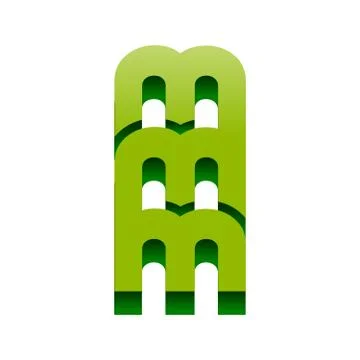 3D MMM Initials Lettermark Symbol Design Stock Illustration