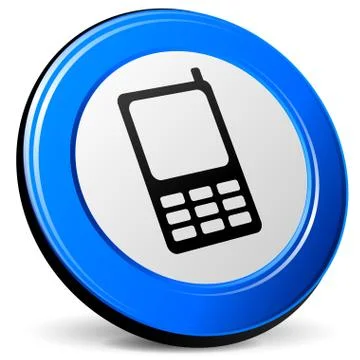 3d mobile phone icon Stock Illustration