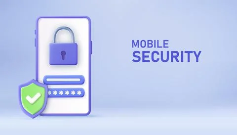 3d Mobile phone protection system. Stock Illustration