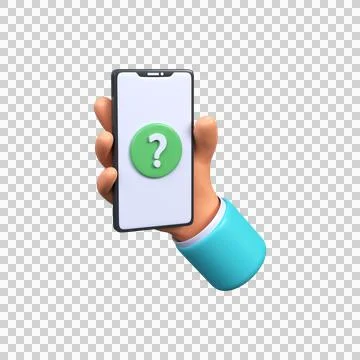 3d Mobile phone with Question mark Stock Illustration